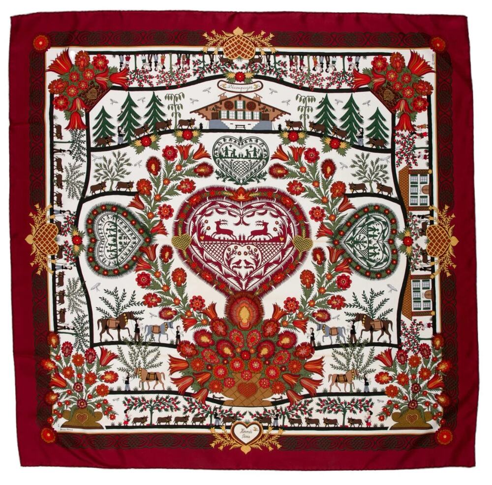 Hermes Decoupages Silk Scarf